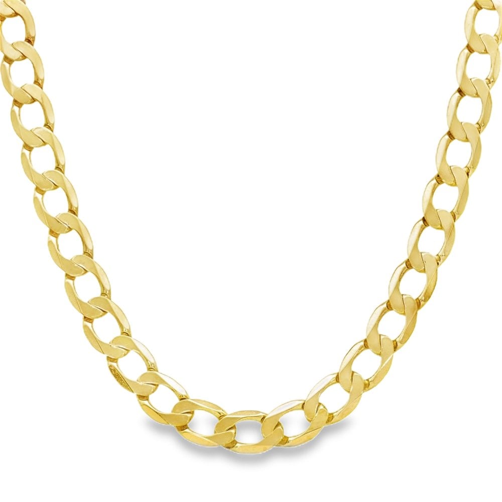 9ct Yellow Gold Curb Chain - 21" - 29.2g