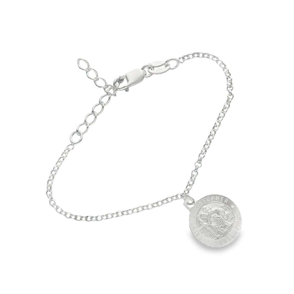 925 Silver St. Christopher Belcher Bracelet - 5.5" - 2.4g
