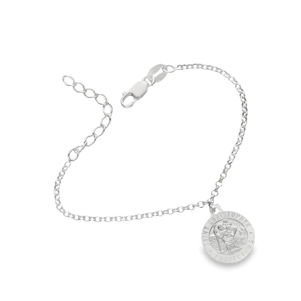 925 Silver St. Christopher Belcher Bracelet - 5.5" - 2.4g