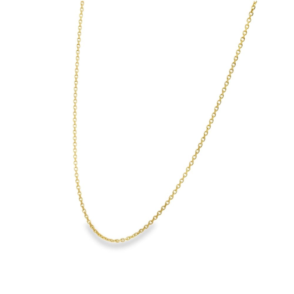9ct Yellow Gold Fine Trace Chain - 16/18" - 2.1g