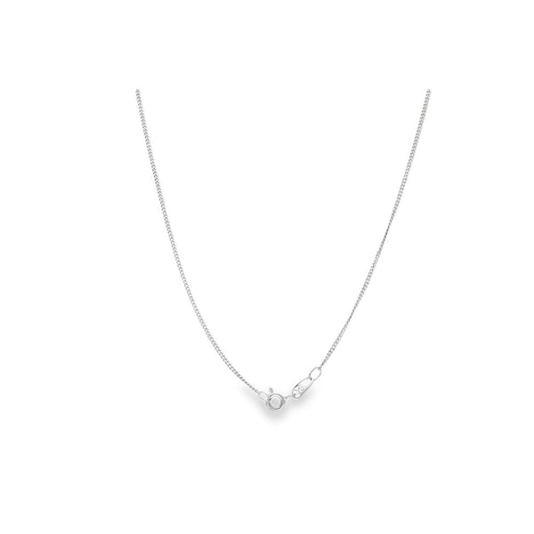 18ct White Gold Cubic Zirconia Cross Pendant & Curb Chain - 24"