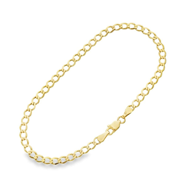 9ct Yellow Gold Light Curb Bracelet - 7" - 2.0g