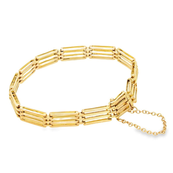 9ct Rose Gold Gate Bracelet - 7" - 14.8g