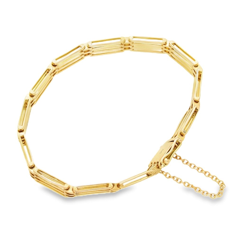 9ct Rose Gold Gate Bracelet - 7" - 14.8g