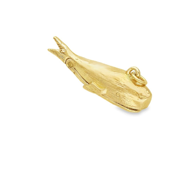 9ct Yellow Gold Whale Charm - 25x10x7mm - 2.7g