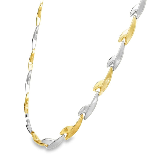 9ct Yellow & White Gold Fancy Chain - 17" - 14.8g