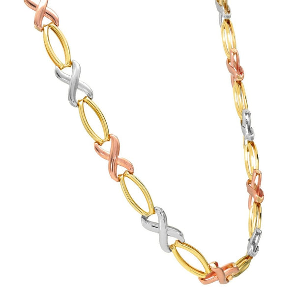 9ct Multi-Tone Gold X-Eclipse-Link Chain - 16" - 20.1g
