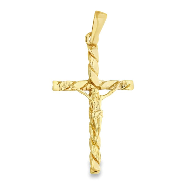 9ct Yellow Gold Large Crucifix Pendant - 44x75x10mm - 29.9g