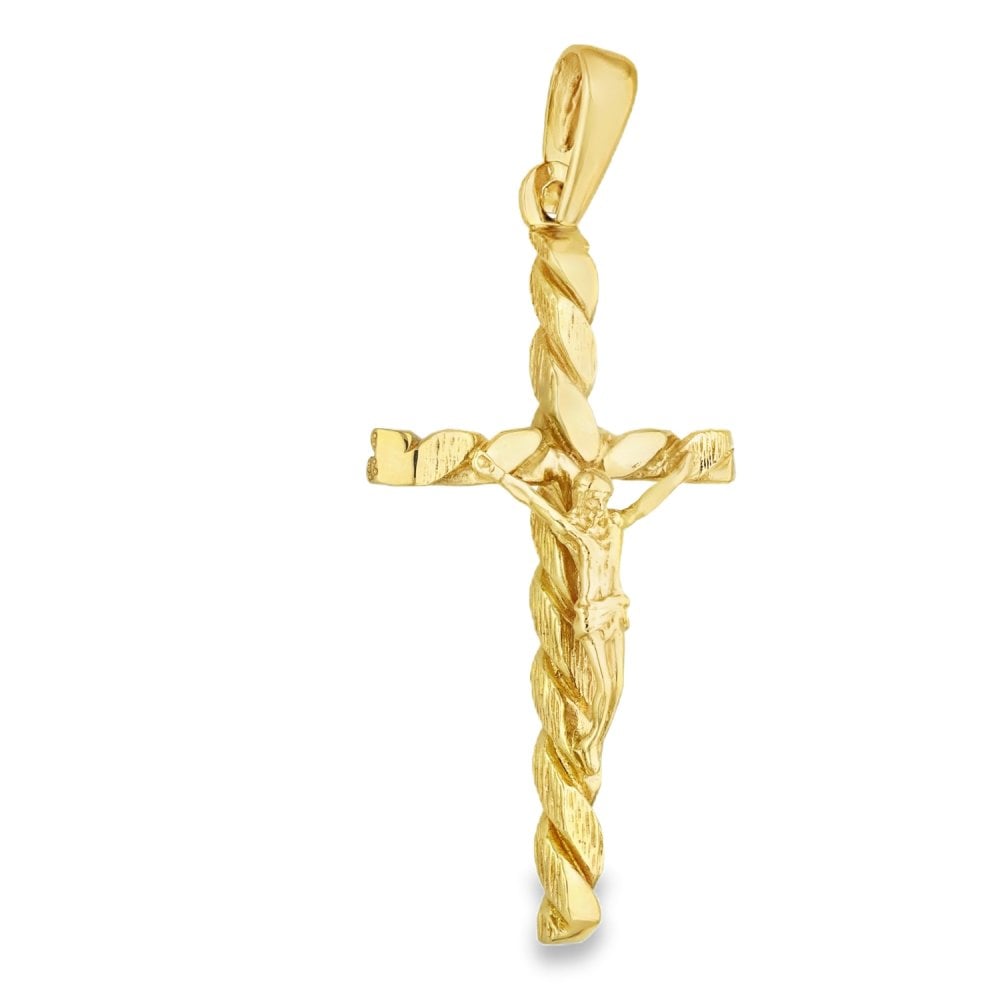 9ct Yellow Gold Large Crucifix Pendant - 44x75x10mm - 29.9g