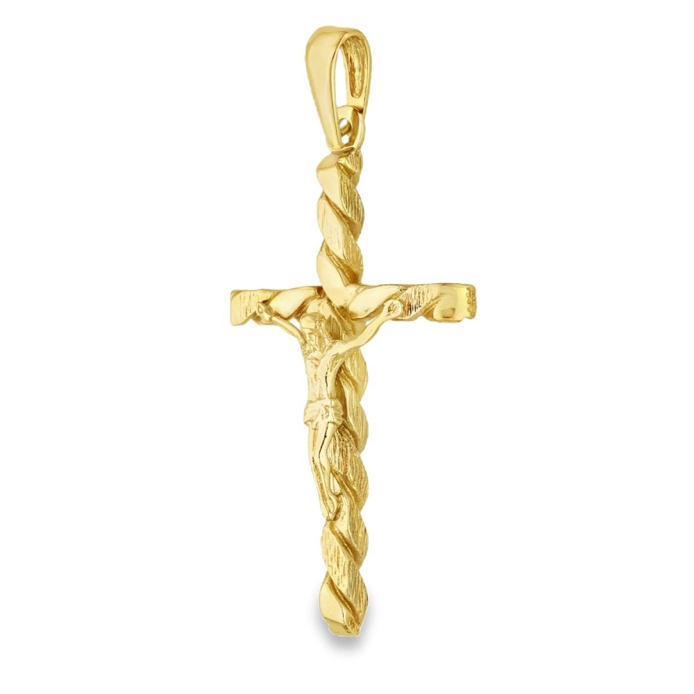 9ct Yellow Gold Large Crucifix Pendant - 44x75x10mm - 29.9g