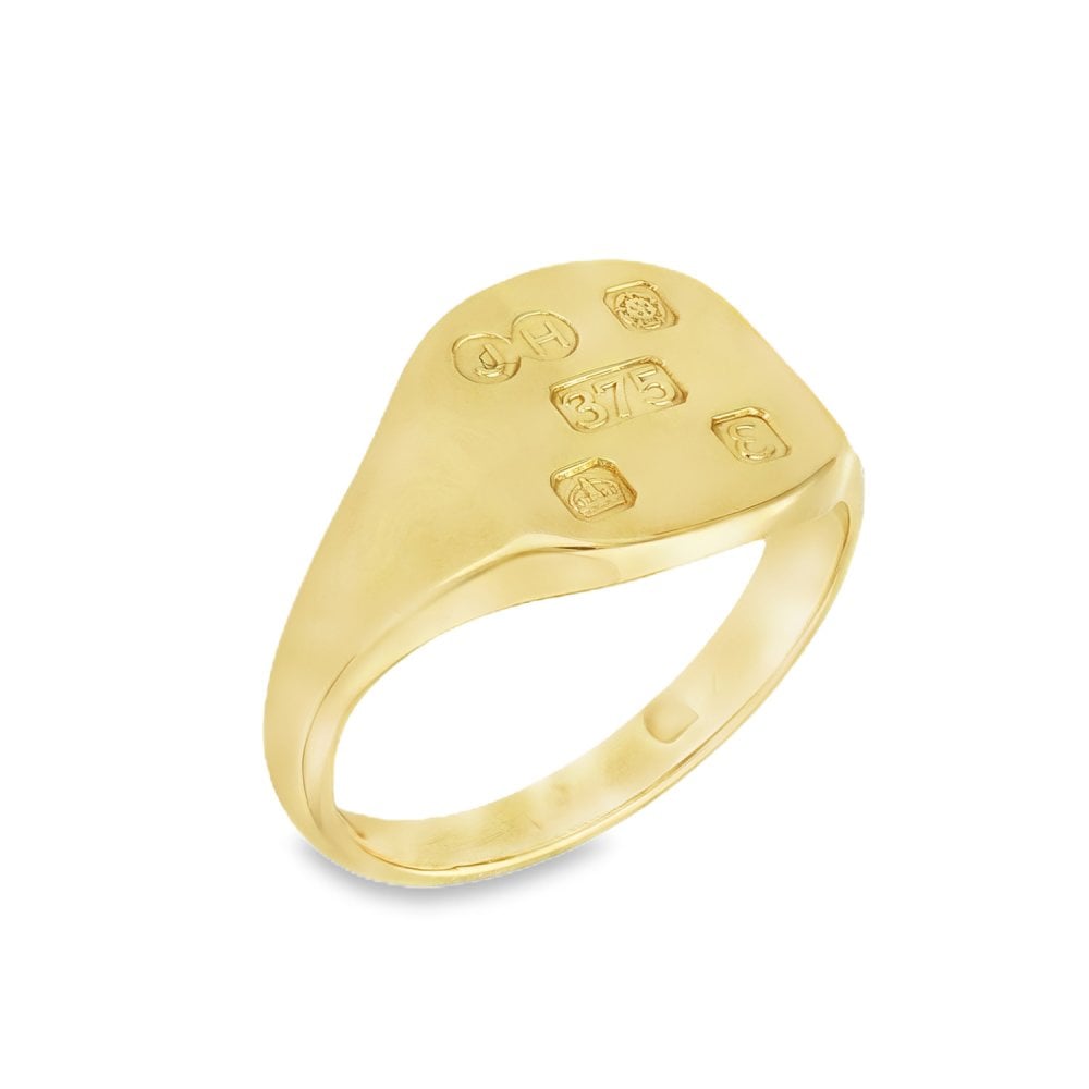 9ct Yellow Gold Signet Ring - Size G - 10mm
