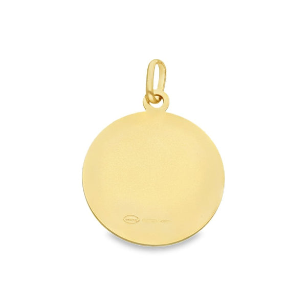 9ct Yellow Gold Round St. Christopher Pendant - 20x20mm - 3.7g
