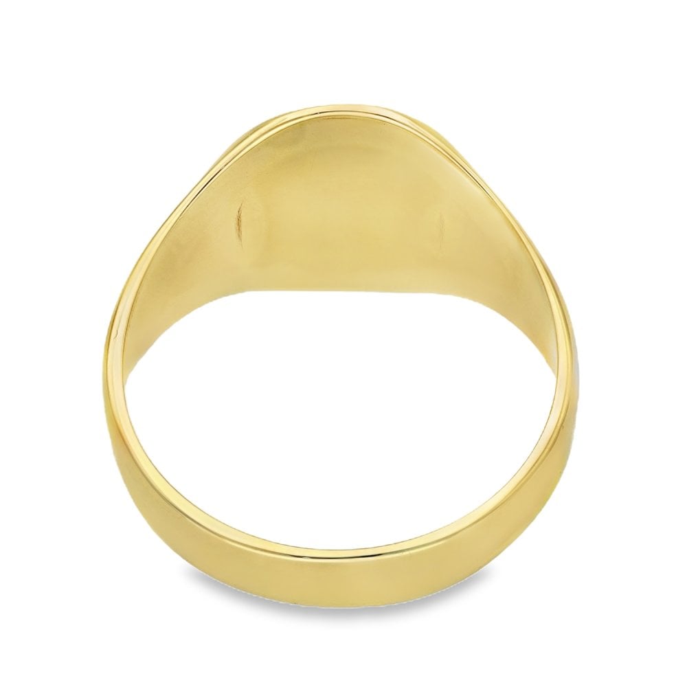 9ct Yellow Gold Oval Signet Ring - Size X - 16mm
