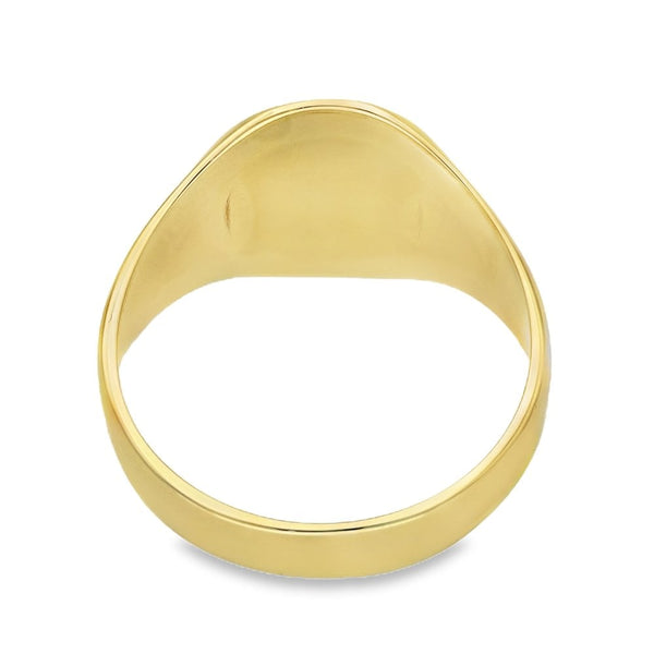 9ct Yellow Gold Oval Signet Ring - Size X - 16mm