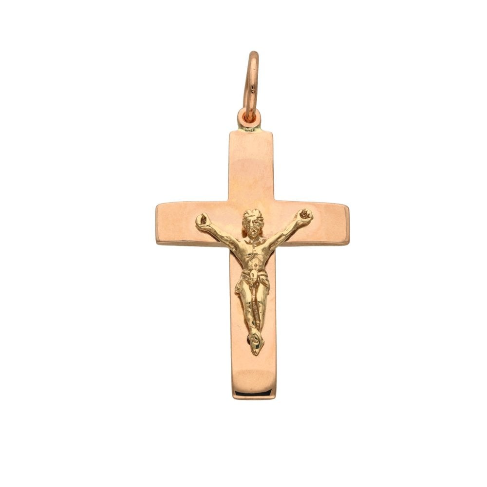 9ct Yellow Gold Crucifix Pendant - 22x35x4mm - 4.9g