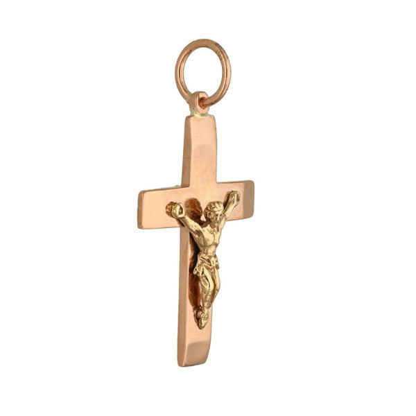 9ct Yellow Gold Crucifix Pendant - 22x35x4mm - 4.9g