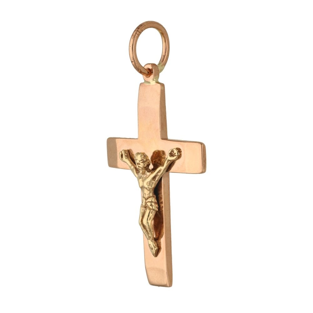 9ct Yellow Gold Crucifix Pendant - 22x35x4mm - 4.9g