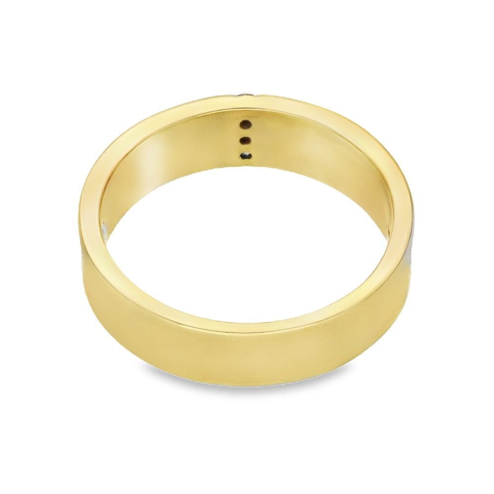 9ct Yellow Gold Diamond Wedding Band - Size V - 6mm