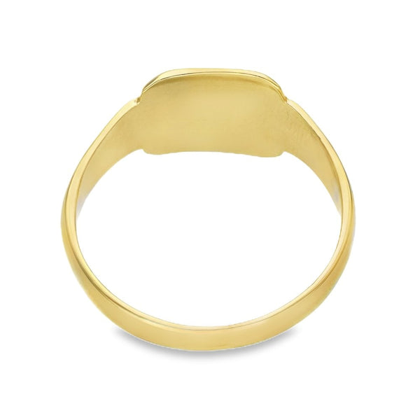 9ct Yellow Gold Cushion Signet Ring - Size R½ - 11mm