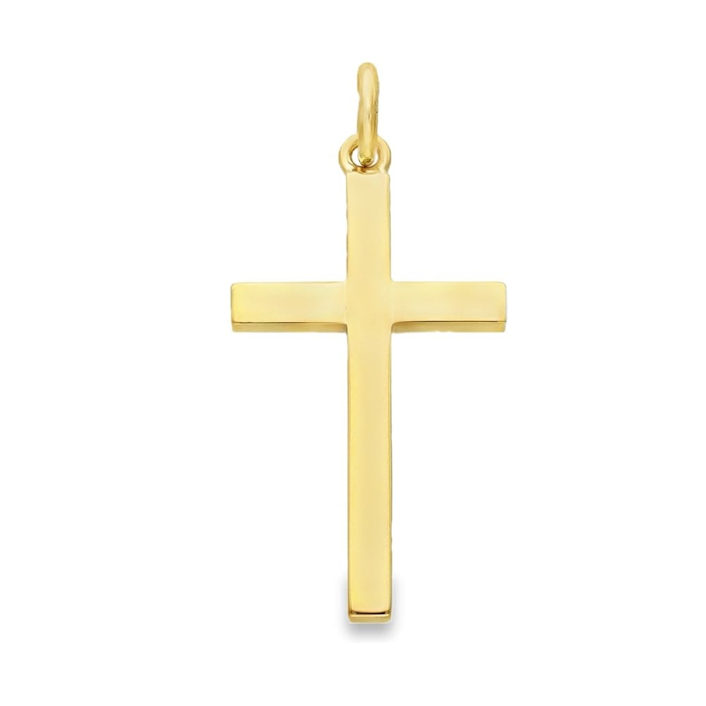9ct Yellow Gold Plain Cross Pendant - 18x33x3mm - 4.5g