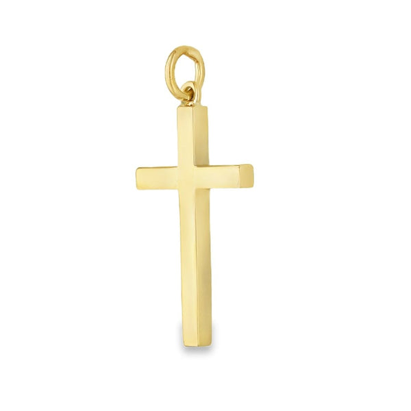 9ct Yellow Gold Plain Cross Pendant - 18x33x3mm - 4.5g