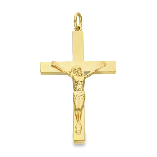 9ct Yellow Gold Hollow Crucifix Pendant - 25x42x3mm - 3.1g