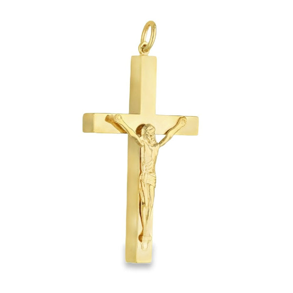 9ct Yellow Gold Hollow Crucifix Pendant - 25x42x3mm - 3.1g