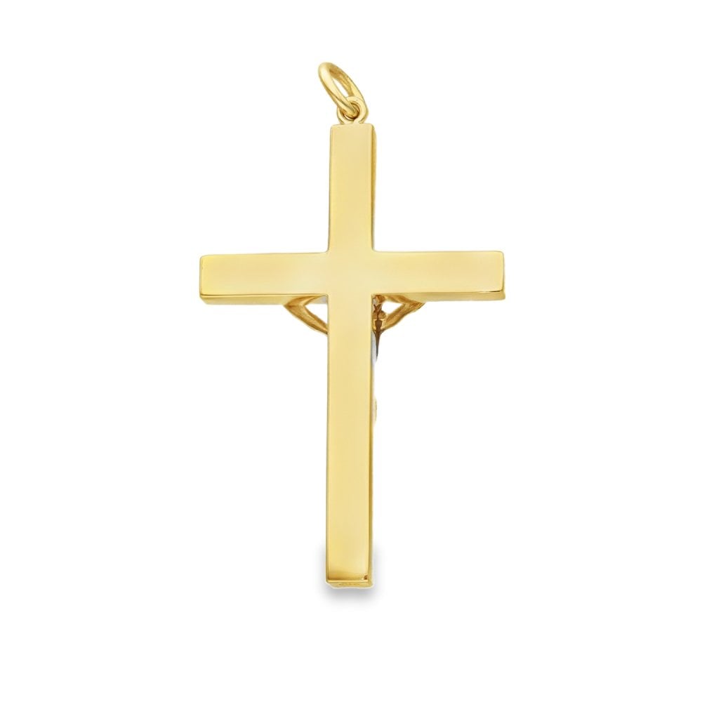 9ct Yellow Gold Hollow Crucifix Pendant - 25x42x3mm - 3.1g