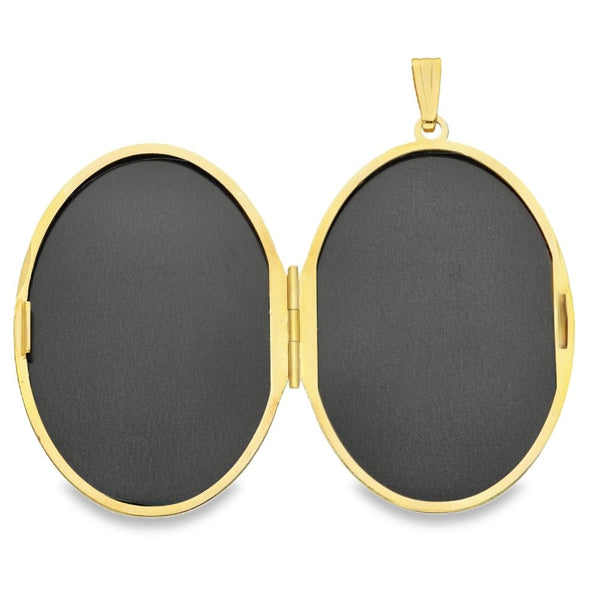 9ct Yellow Gold Feather Engraved Locket - 37x54x8mm - 13.9g