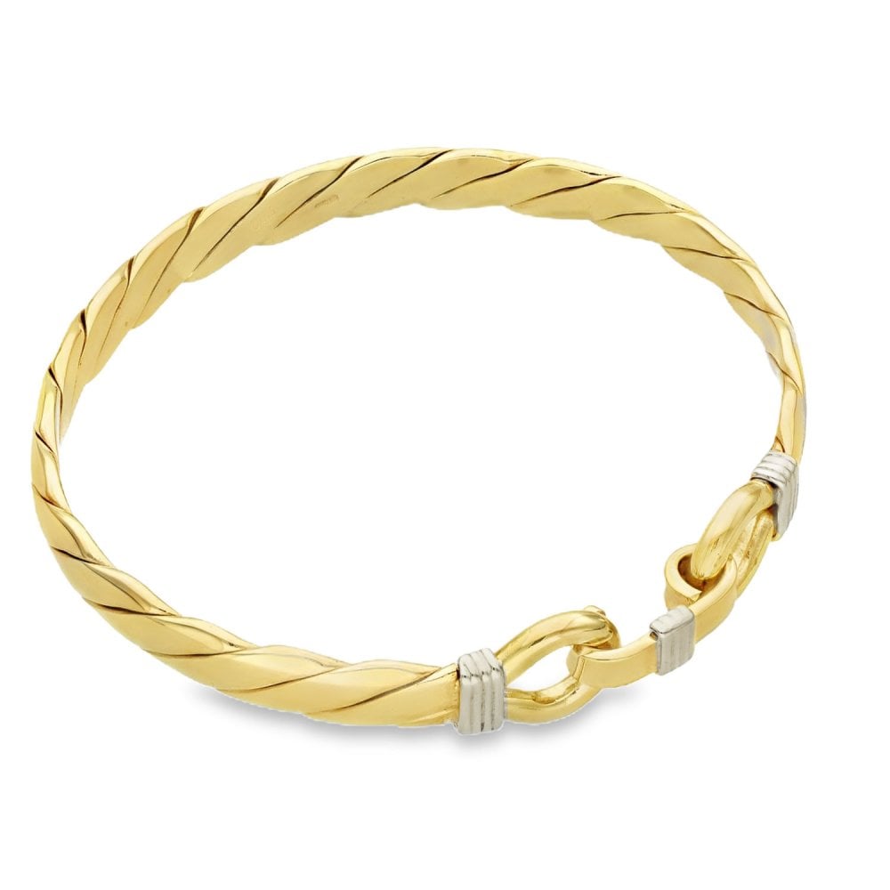 9ct Yellow Gold Twist Bangle - 19.5cm - 36.4g