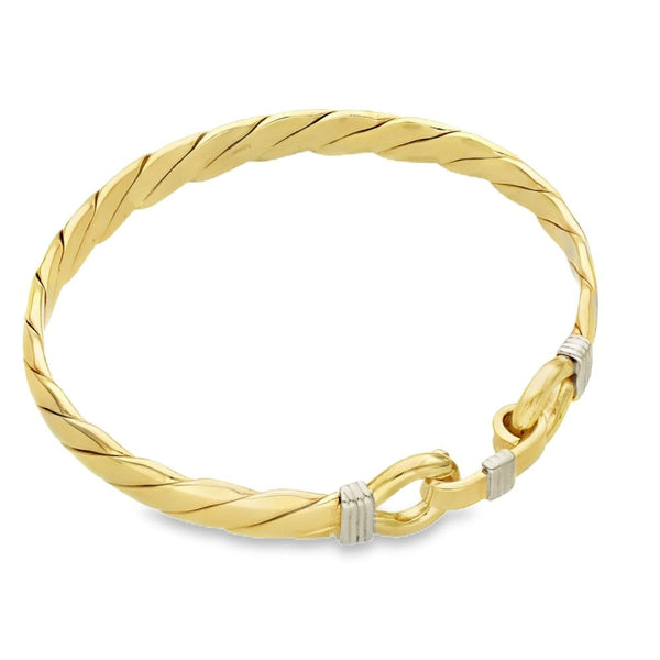 9ct Yellow Gold Twist Bangle - 19.5cm - 36.4g