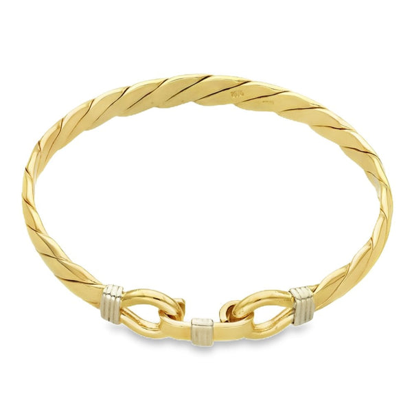 9ct Yellow Gold Twist Bangle - 19.5cm - 36.4g