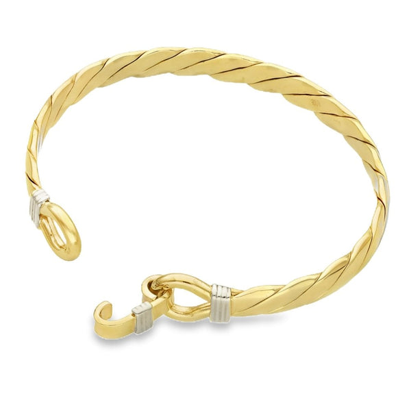 9ct Yellow Gold Twist Bangle - 19.5cm - 36.4g