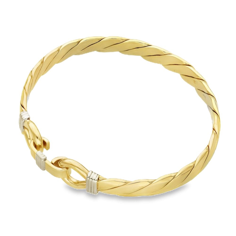 9ct Yellow Gold Twist Bangle - 19.5cm - 36.4g