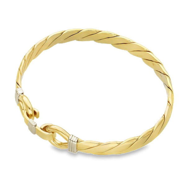 9ct Yellow Gold Twist Bangle - 19.5cm - 36.4g