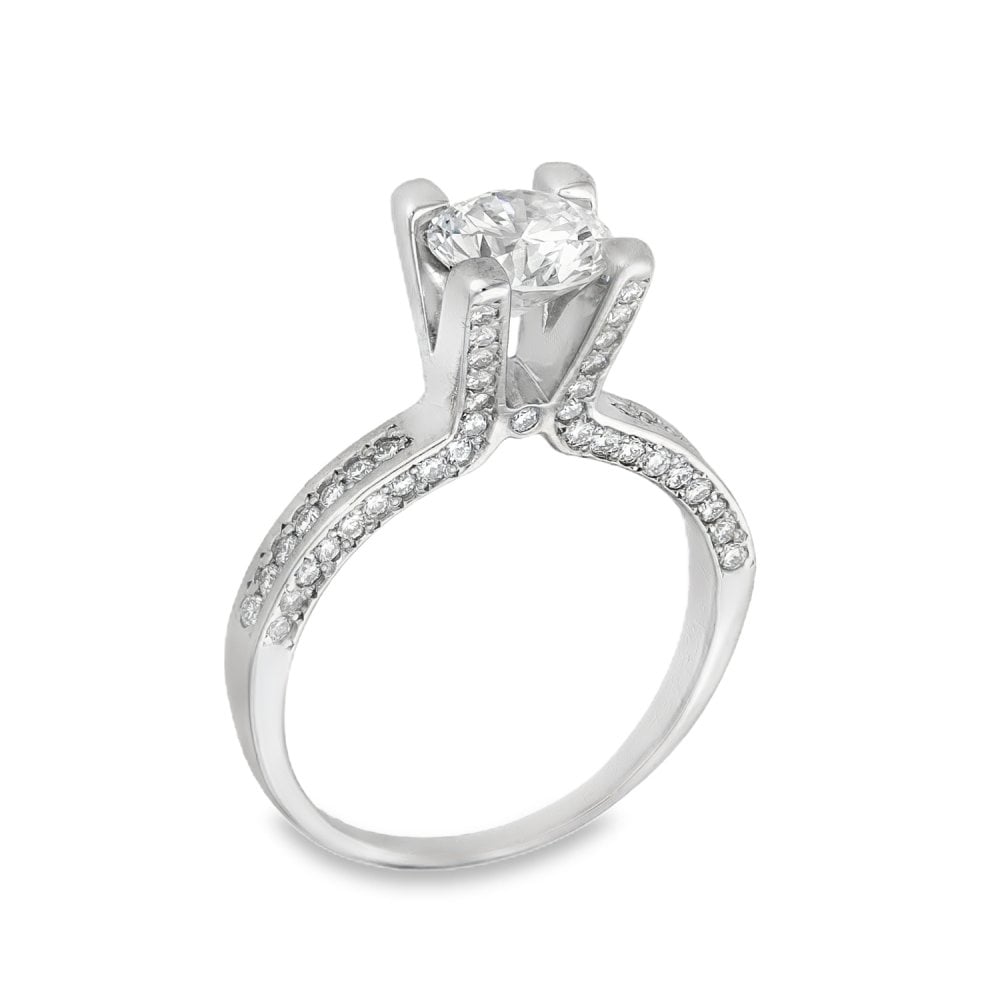 18ct White Gold Diamond Engagement Ring - Size M½ - 1.93ct