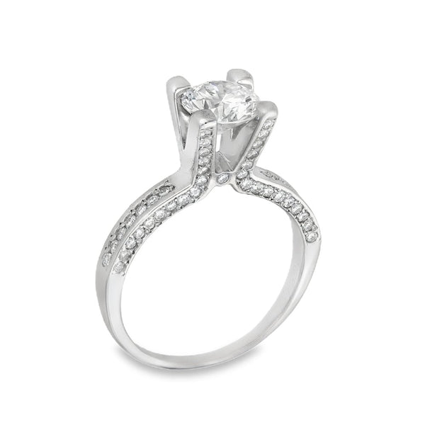 18ct White Gold Diamond Engagement Ring - Size M½ - 1.93ct