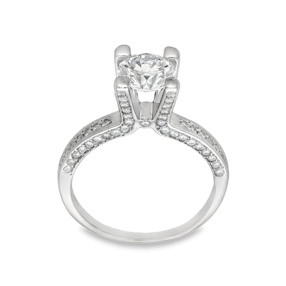18ct White Gold Diamond Engagement Ring - Size M½ - 1.93ct