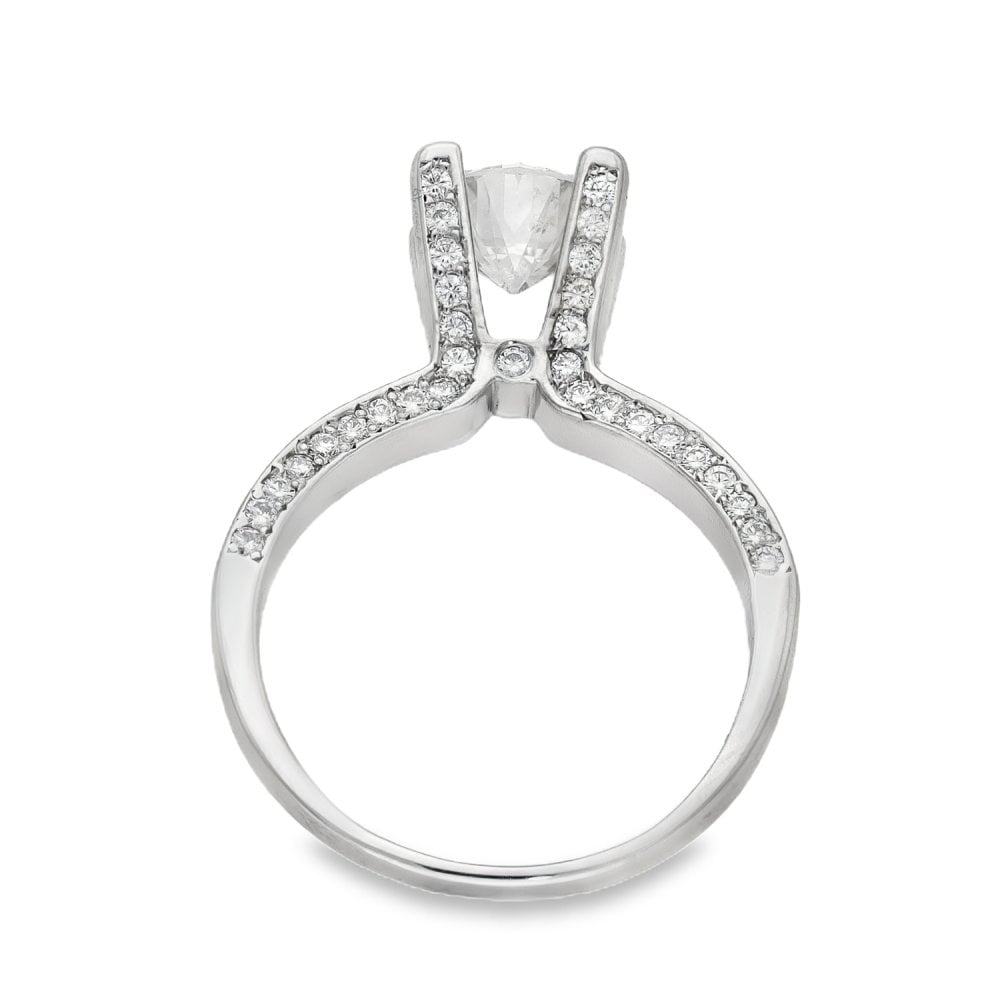 18ct White Gold Diamond Engagement Ring - Size M½ - 1.93ct