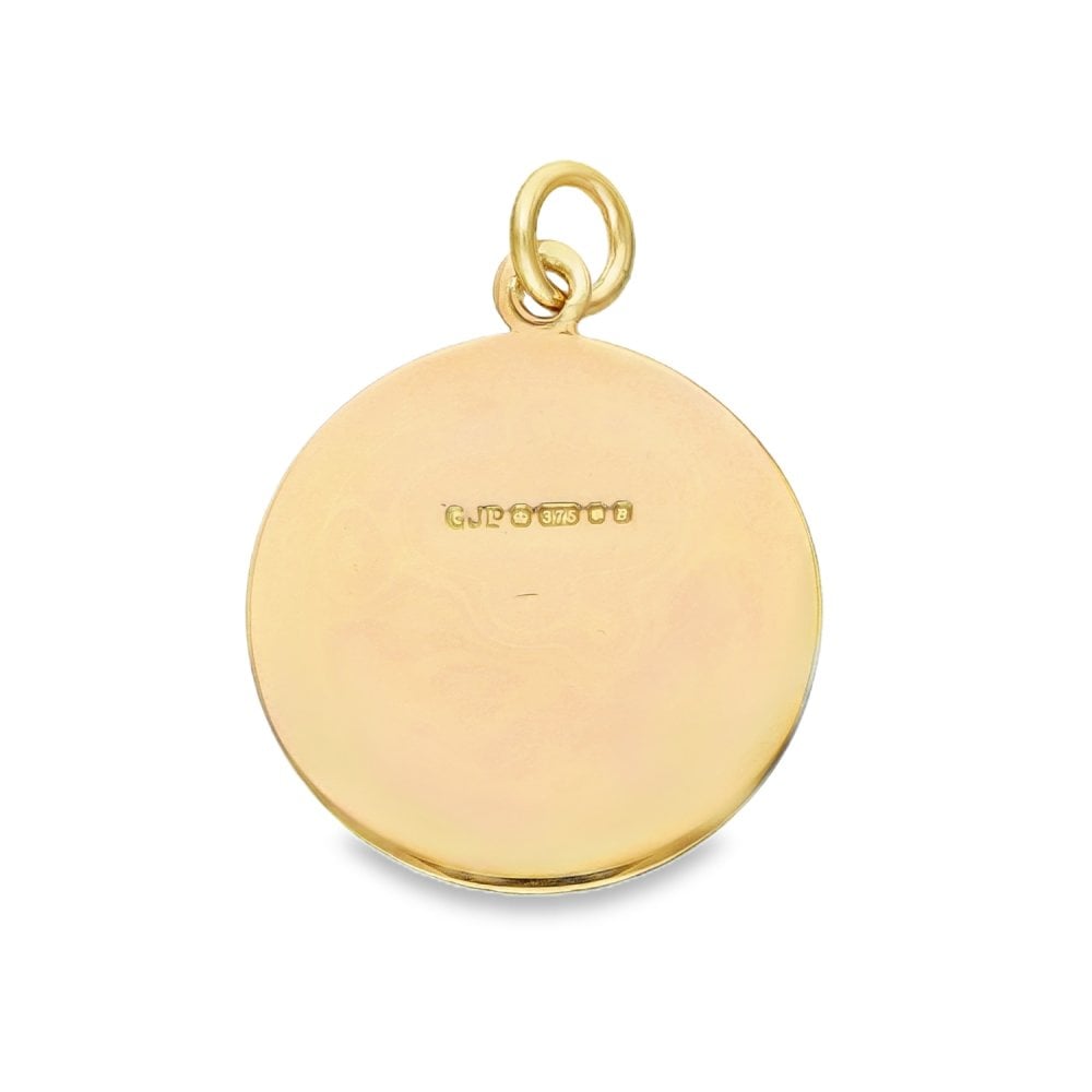 9ct Yellow Gold Round St. Christopher Pendant - 18x21x2mm - 3.4g
