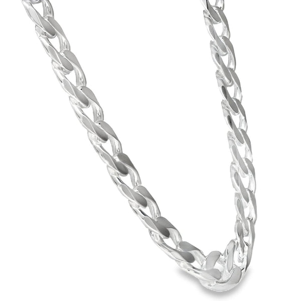 925 Silver Heavy Flat Curb Chain - 20" - 76.3g