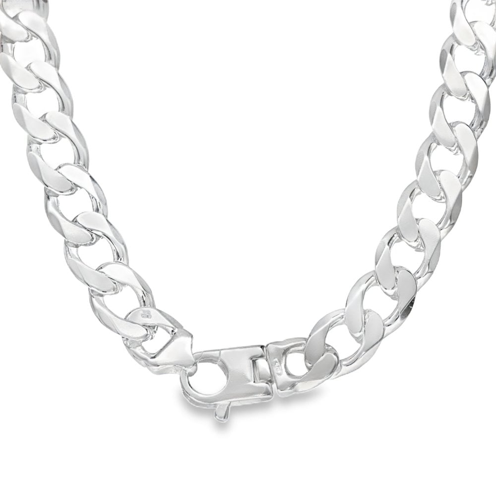 925 Silver Heavy Flat Curb Chain - 20" - 76.3g