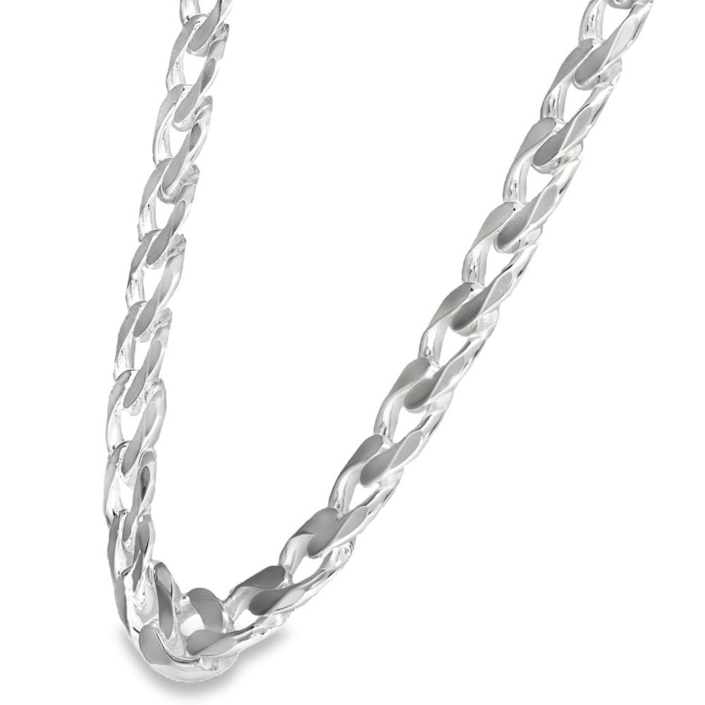 925 Silver Heavy Flat Curb Chain - 22" - 81.0g