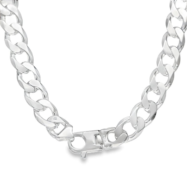 925 Silver Heavy Flat Curb Chain - 22" - 81.0g