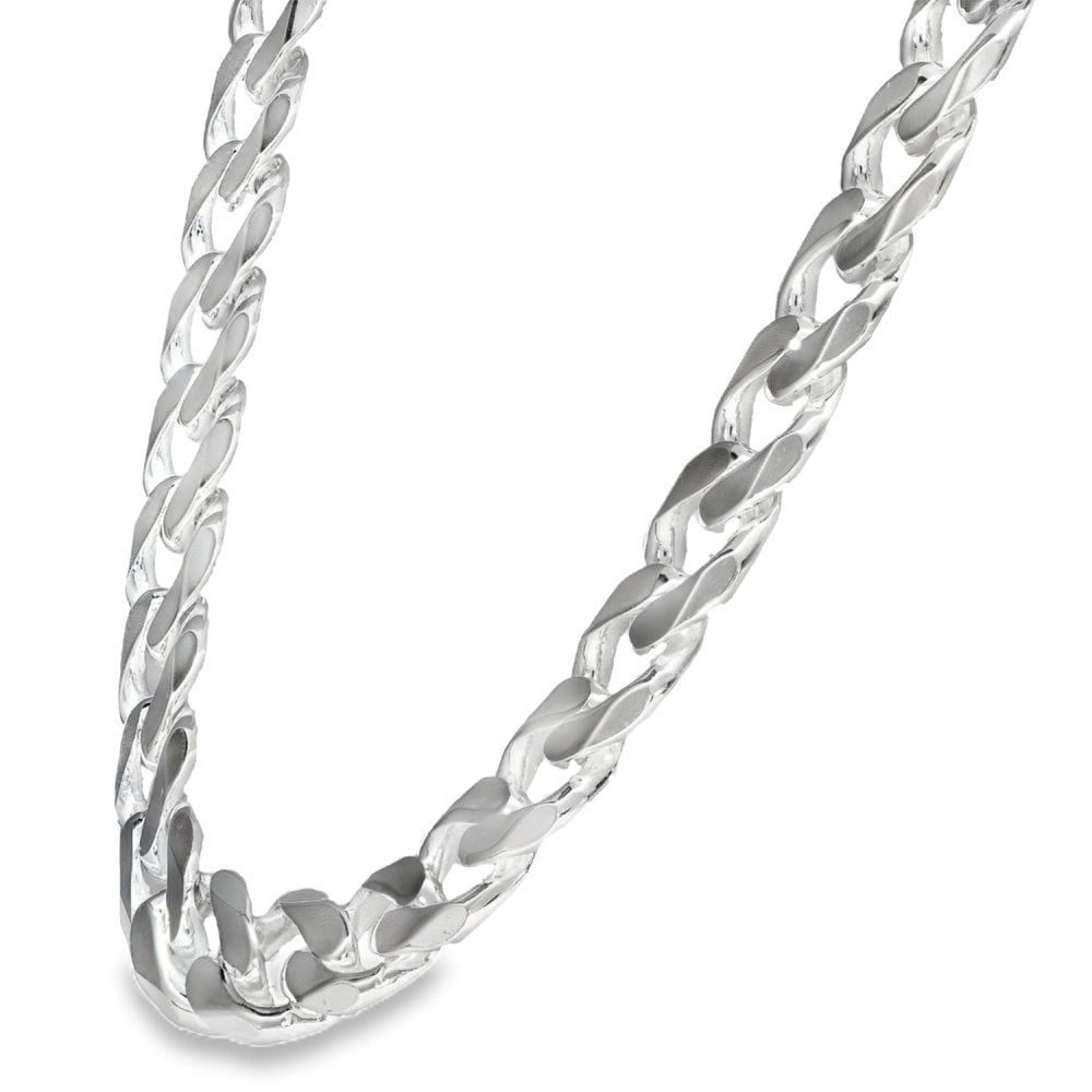 925 Silver Heavy Flat Curb Chain - 20" - 92.2g