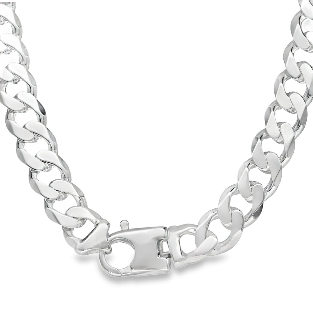 925 Silver Heavy Flat Curb Chain - 20" - 92.2g