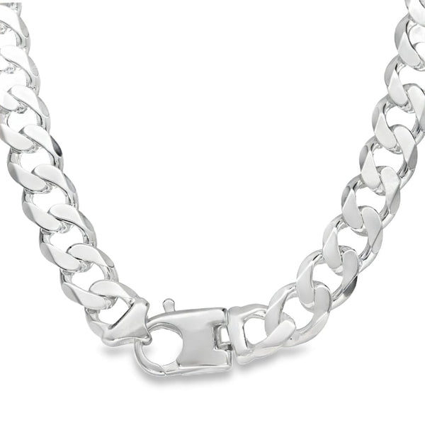 925 Silver Heavy Flat Curb Chain - 22" - 101.7g