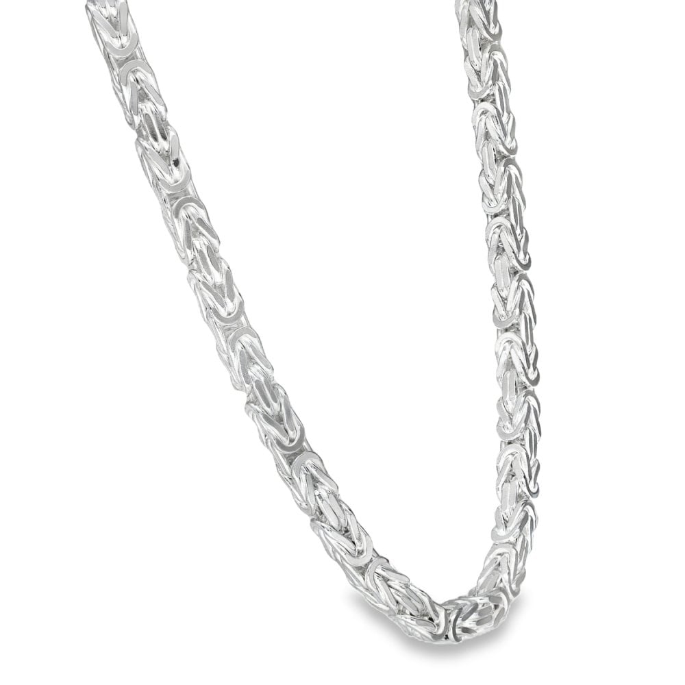 925 Silver Heavy Byzantine Chain - 22" - 55.1g