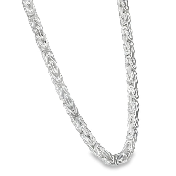 925 Silver Heavy Byzantine Chain - 22" - 55.1g