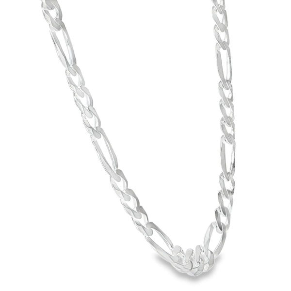 925 Silver Flat Figaro Chain - 22" - 24.2g
